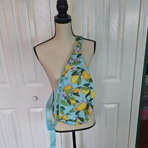 Vera Bradley Lemon Grove Print Crossbody Essential Sling Backpack